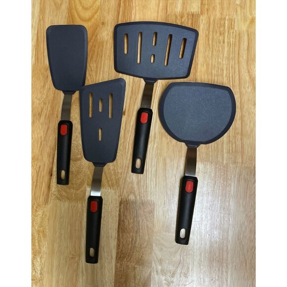 4-Pack SpatulasHeat Resistant Set Nonstick Cooking Utensils BPA Free Rubber - Picture 2 of 16